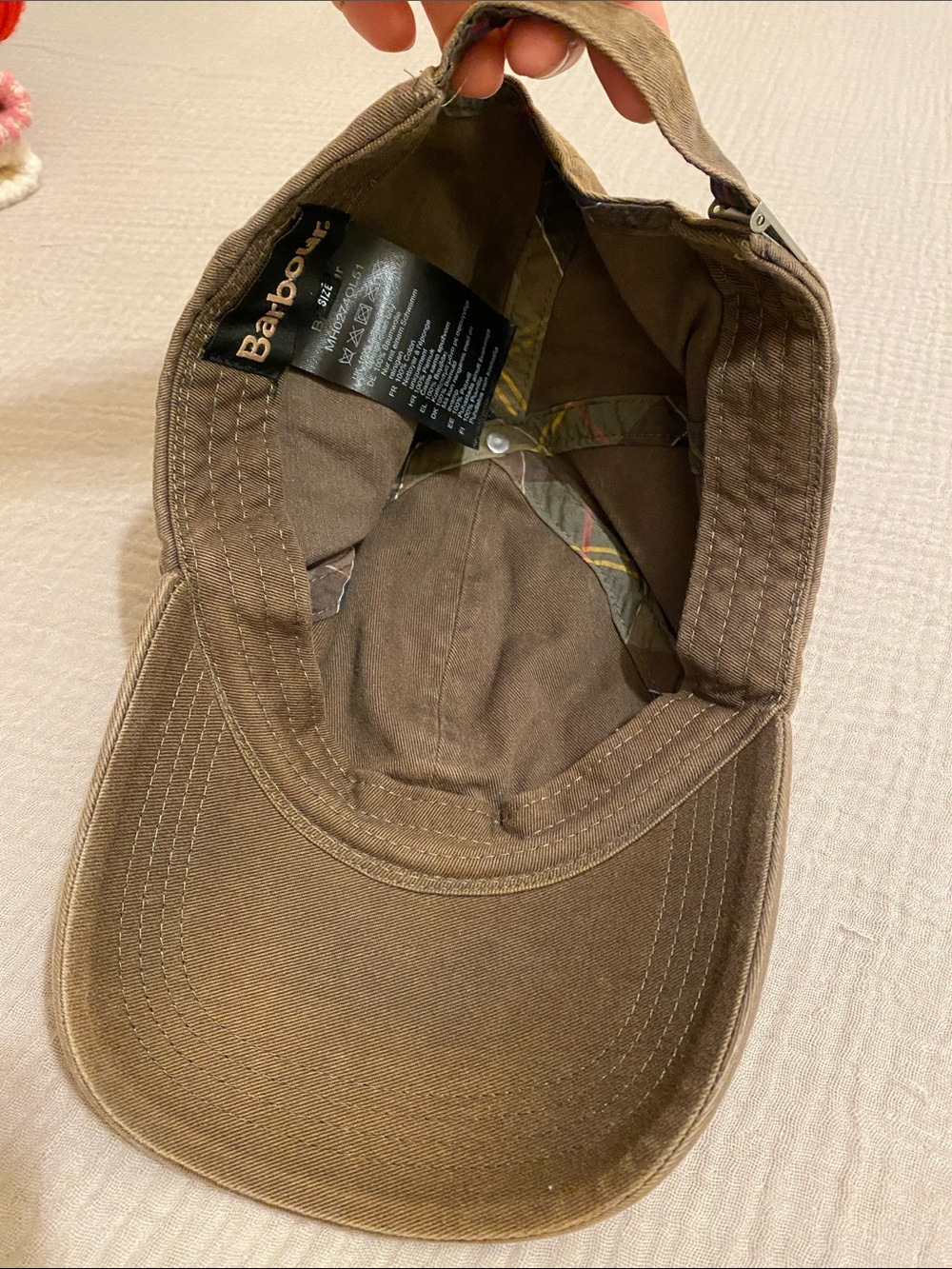 Barbour Brown Cotton Twill Cap with Embroidered Crest - Picture 3 of 5
